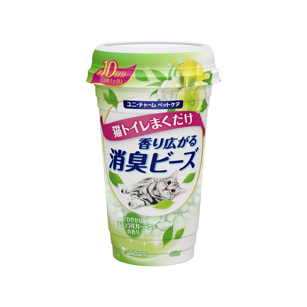ユニチャーム 香るビーズ　ナチュラルガーデン 450ml【猫 トイレ用品】