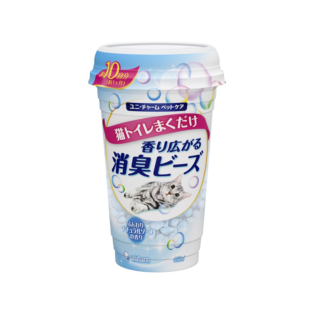 ユニチャーム 香るビーズ　ナチュラルソープ 450ml【猫 トイレ用品】