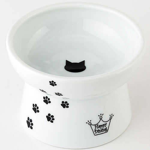 D-culture 脚付フードボウル 猫柄【猫 給餌・給水・食器】
