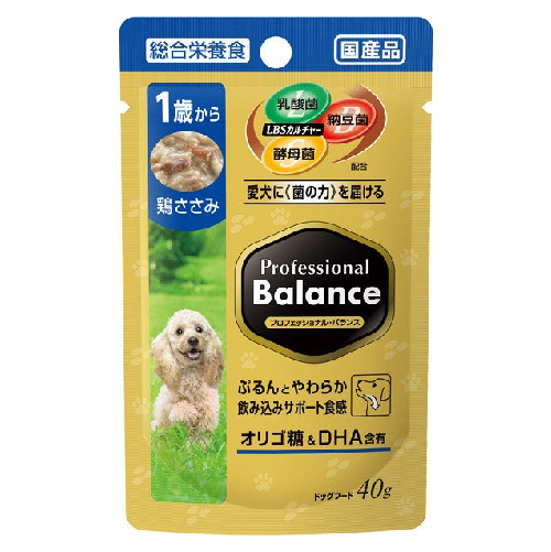 ペットライン プロバラパウチ成犬用　鶏ささみ 40g 【犬 プレミアムフード】