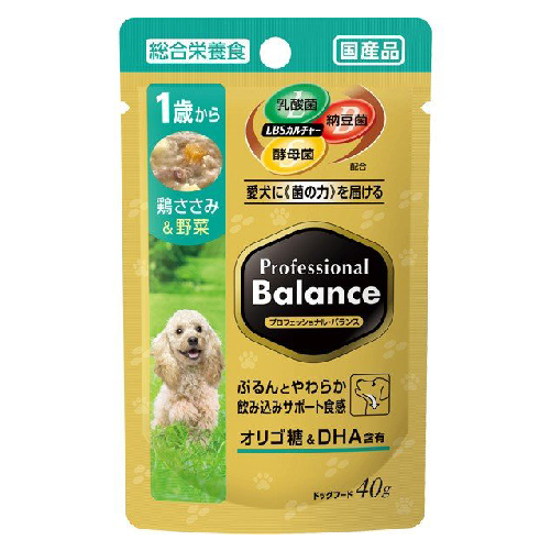ペットライン プロバラパウチ成犬用鶏ささみ野菜 40g 【犬 プレミアムフード】