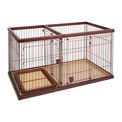 ペティオ ドッグルームサークル　ワイド ブラウン【犬 サークル・犬小屋】