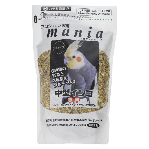 黒瀬ペットフード マニア　中型インコ 1L 【鳥 フード】