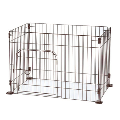 リッチェル カスタムペットサークル4面セット チャ【犬 サークル・犬小屋】