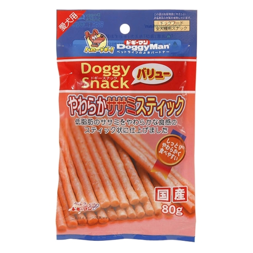 ドギーマン　 DS　やわらかささみスティック 80g【犬 おやつ】