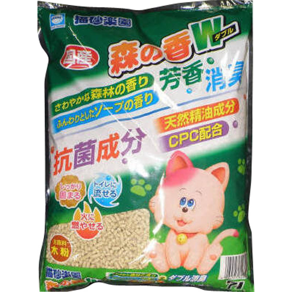 アースバイオケミカル 猫砂楽園　森の香りW 7L【猫 猫砂】